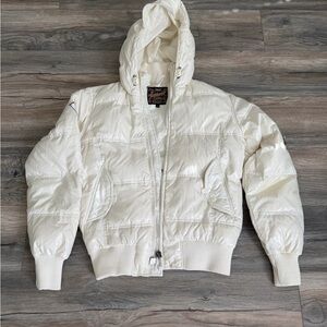 The Bomb Boogie Co Italy Puff Jacket Winter Coat Size S White Puffer Jacket